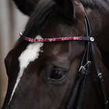 HFI Frontriem met Roze Strass zwart