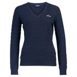 HV Polo Pullover Kabelpatroon Classy Dames Navy